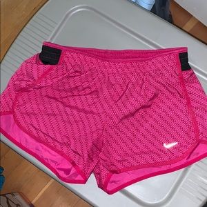 Pink running shorts